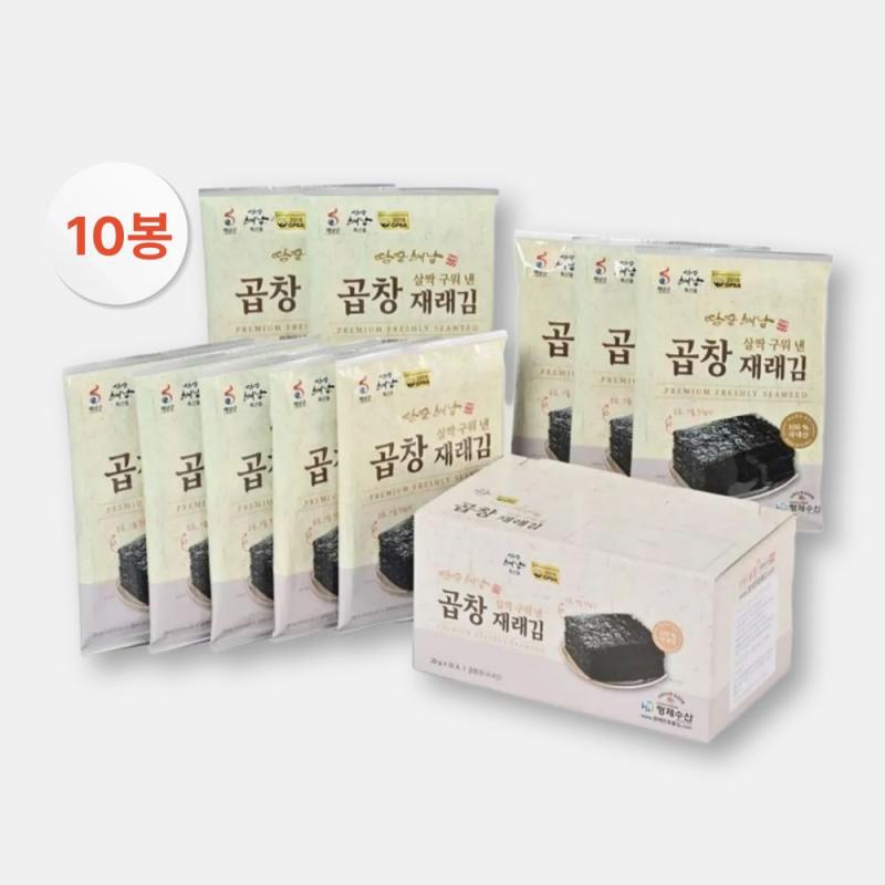 살짝구운 곱창재래김(5매) 10봉