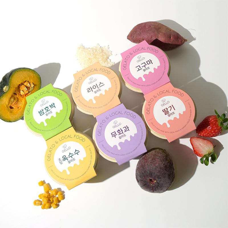 젤로 젤라또 세트(밤호박/고구마/라이스/딸기/무화과/초당옥수수)