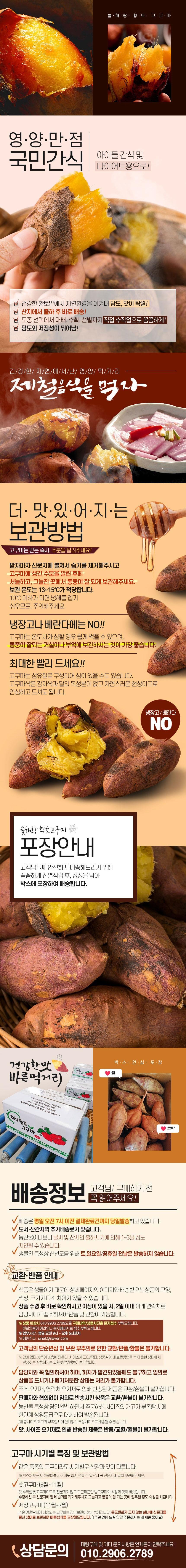 25년산 세척 꿀밤고구마 2kg/3kg/5kg/10kg